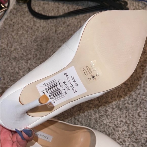Saks Fifth Avenue White Stiletto Heels - Picture 3 of 7